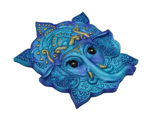 Ganesh Metallic Blue Incense Holder