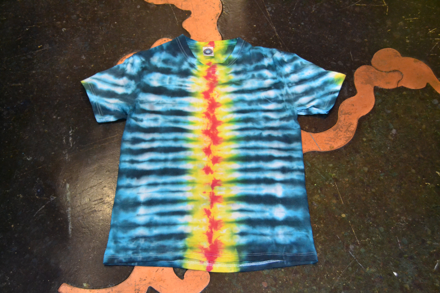 Tie Dye pleat fan fold stripe festival T shirt UNISEX S-5XL