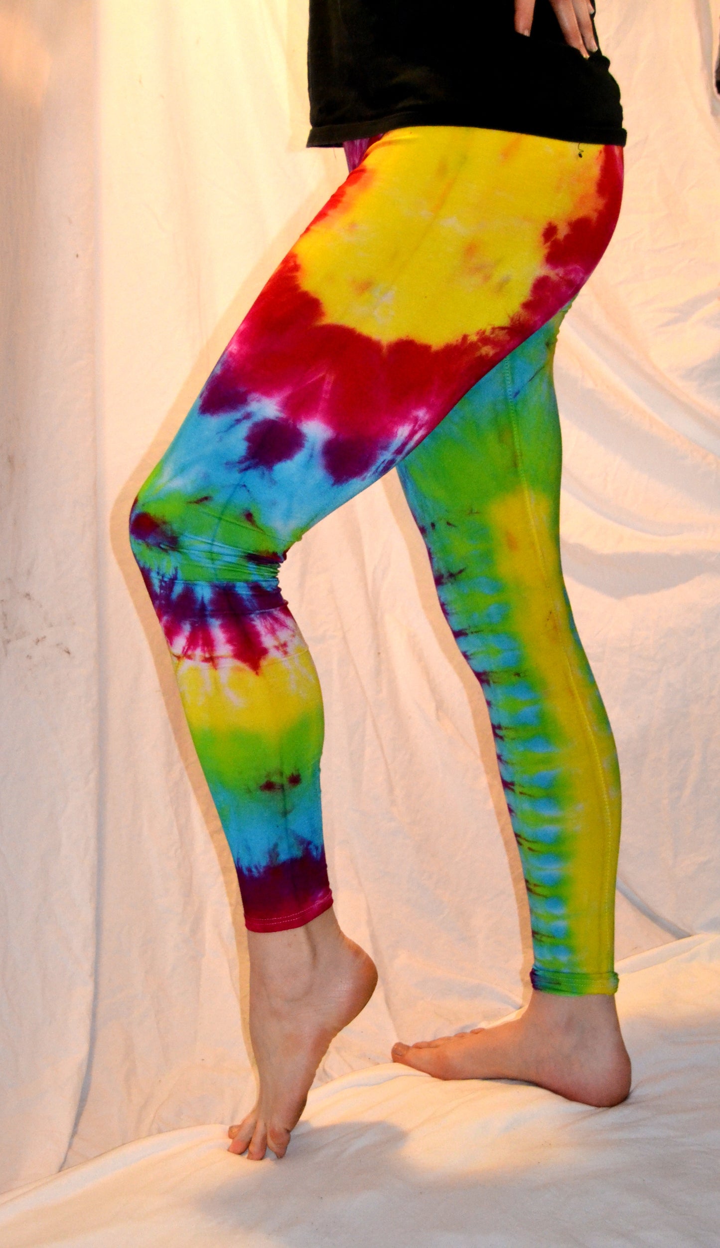 Tie Dye Psychedelic Handmade Leggings MULTI COLOUR custom design FREESIZE