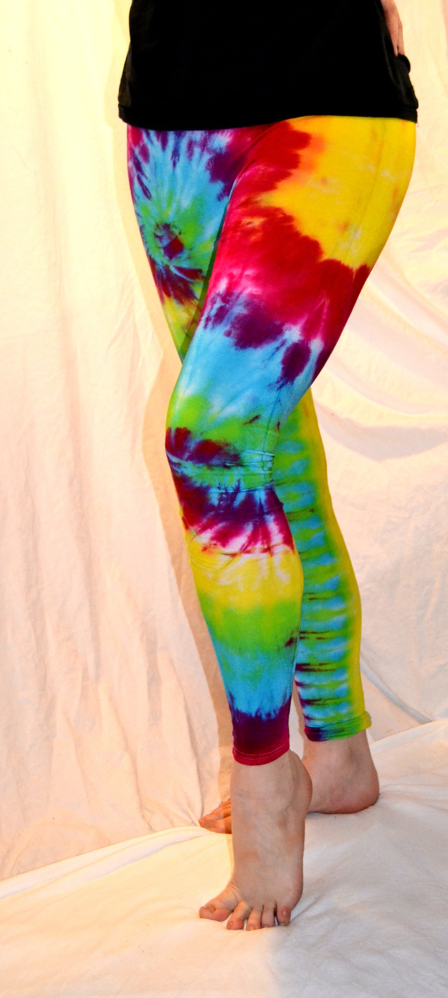 Tie Dye Psychedelic Handmade Leggings MULTI COLOUR custom design FREESIZE