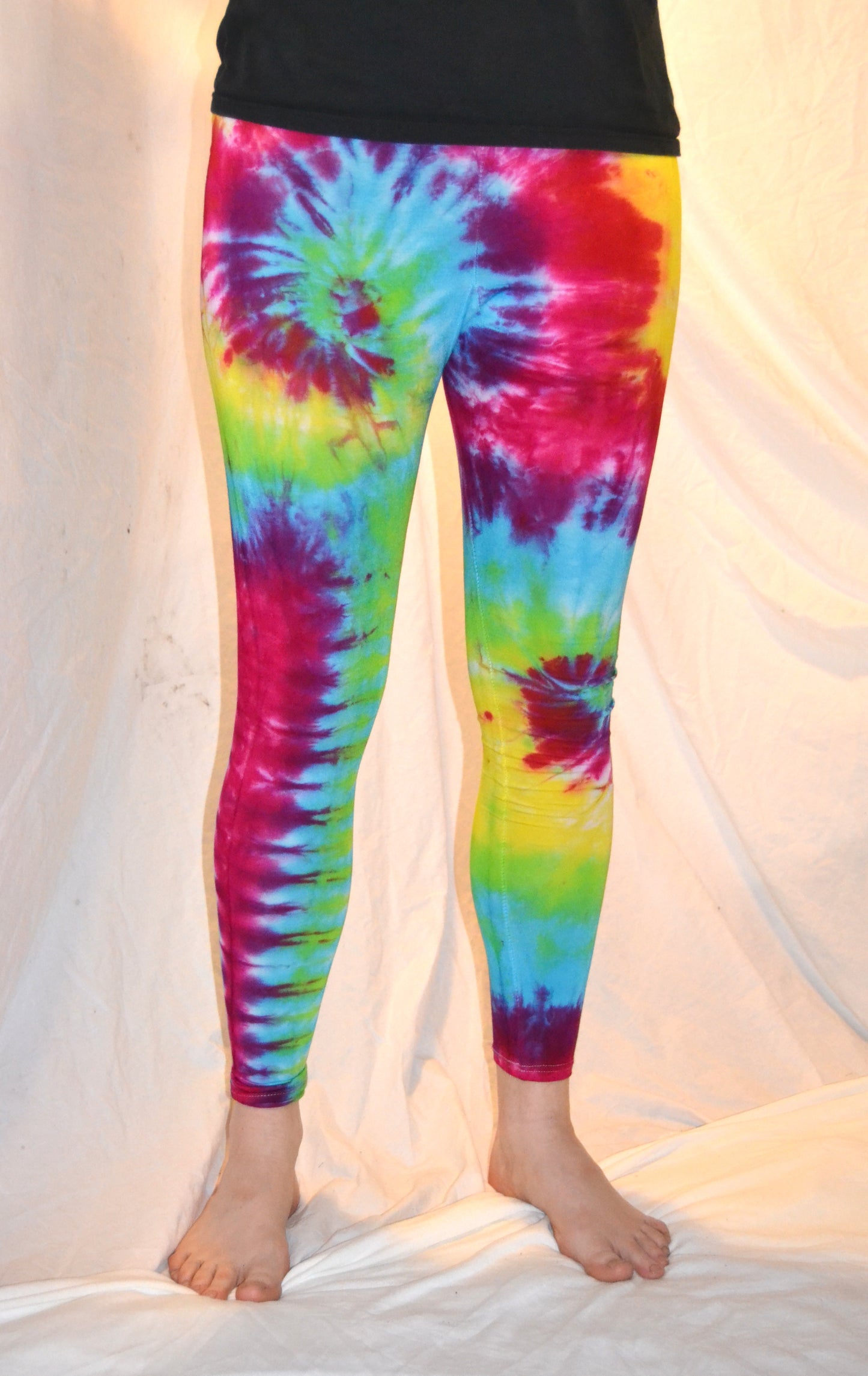 Tie Dye Psychedelic Handmade Leggings MULTI COLOUR custom design FREESIZE