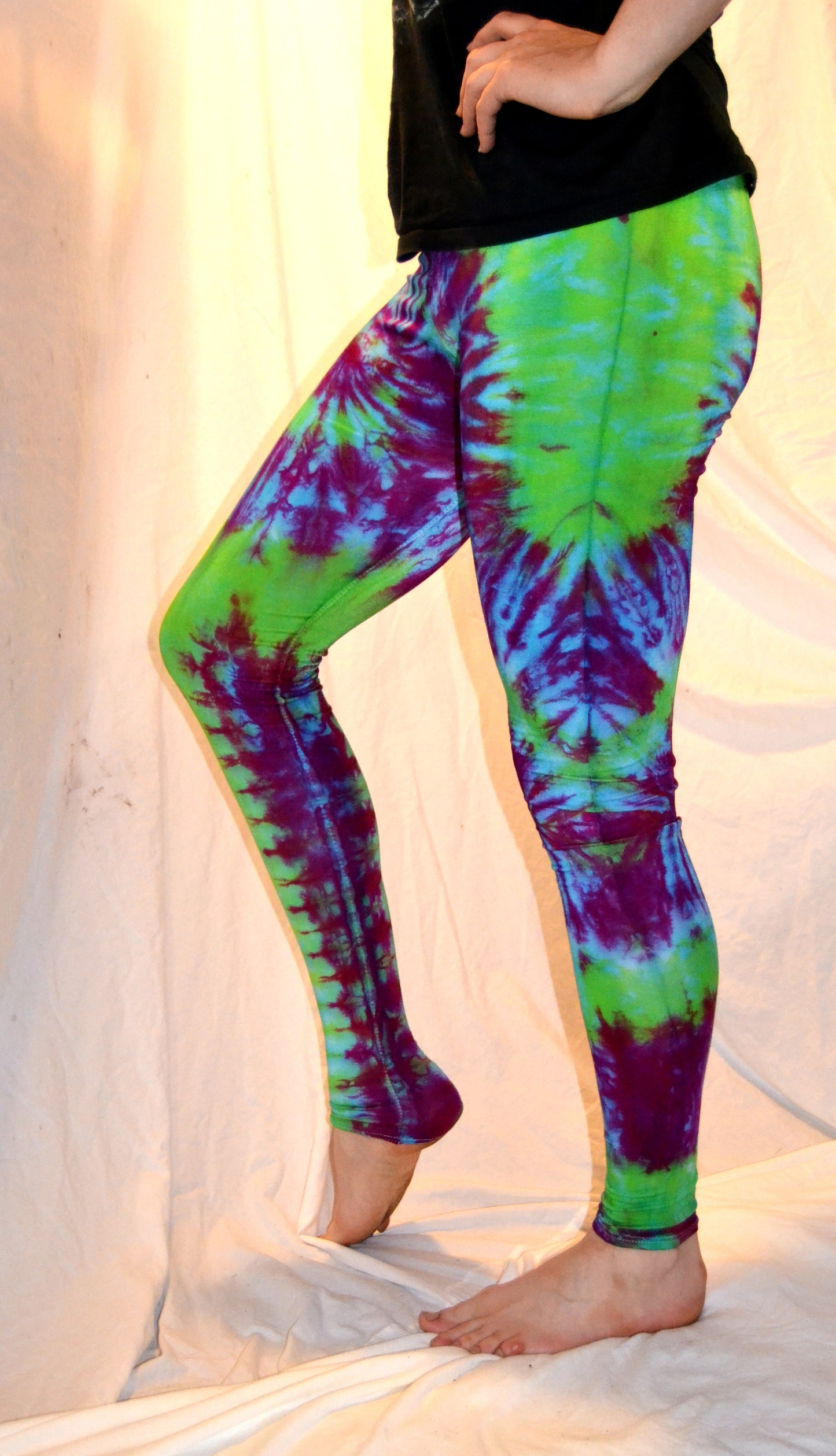 Tie Dye Psychedelic Handmade Leggings MULTI COLOUR custom design FREESIZE