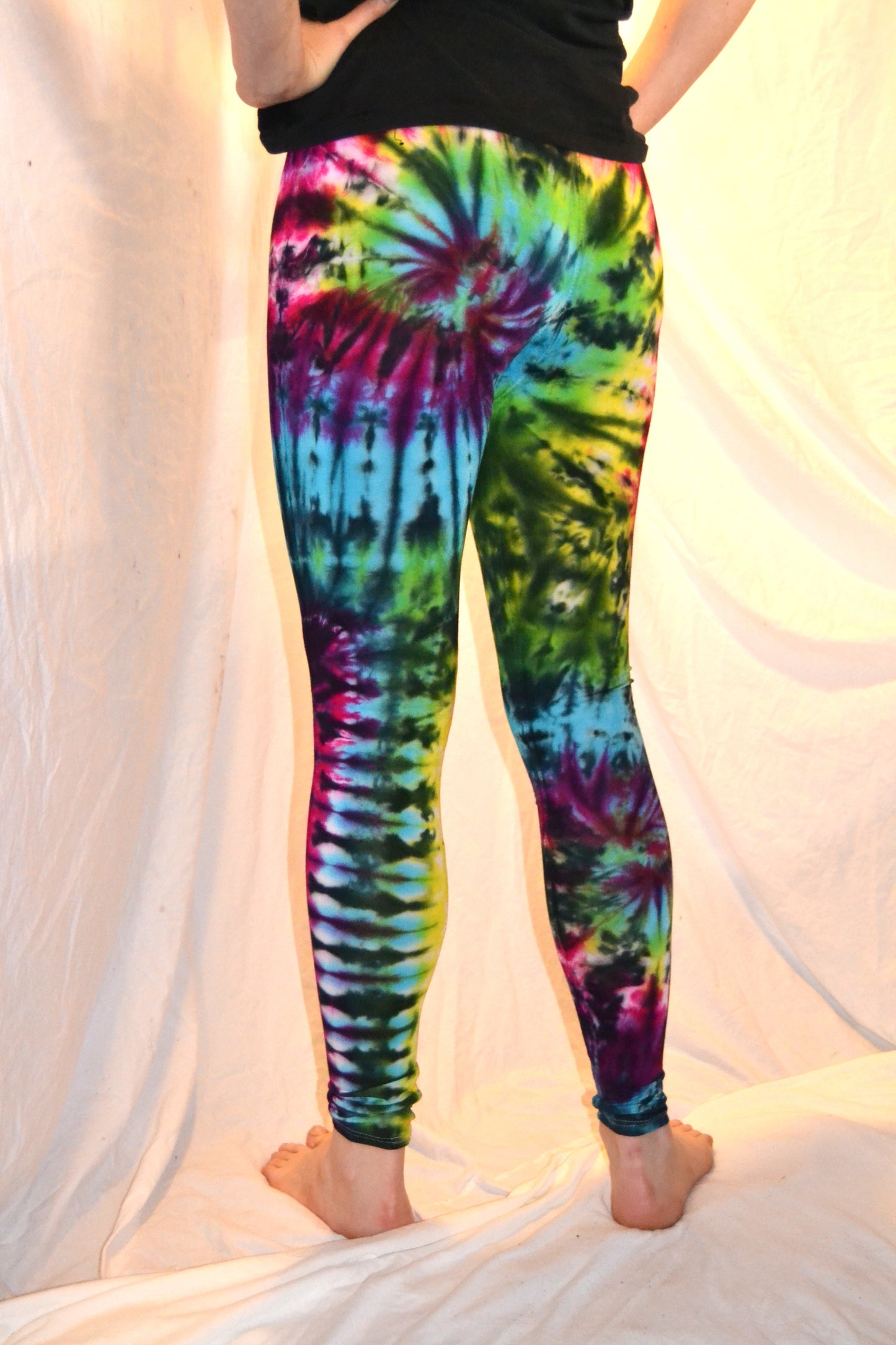 Tie Dye Psychedelic Handmade Leggings MULTI COLOUR custom design FREESIZE