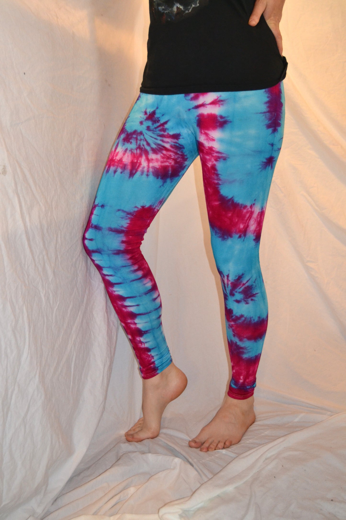 Tie Dye Psychedelic Handmade Leggings MULTI COLOUR custom design FREESIZE