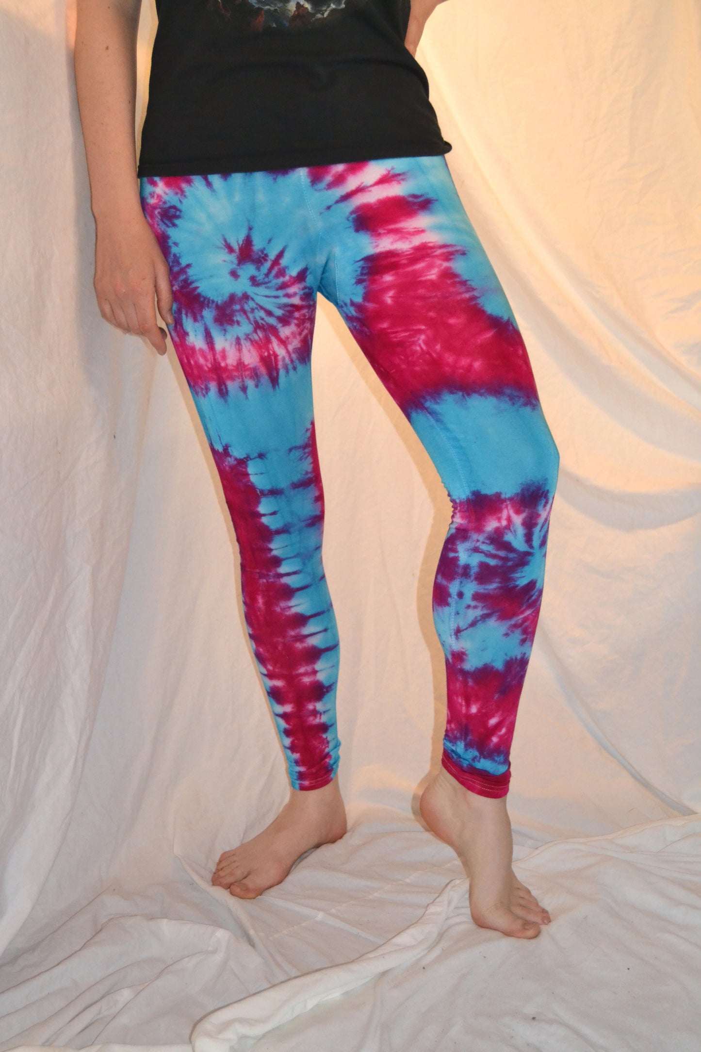 Tie Dye Psychedelic Handmade Leggings MULTI COLOUR custom design FREESIZE