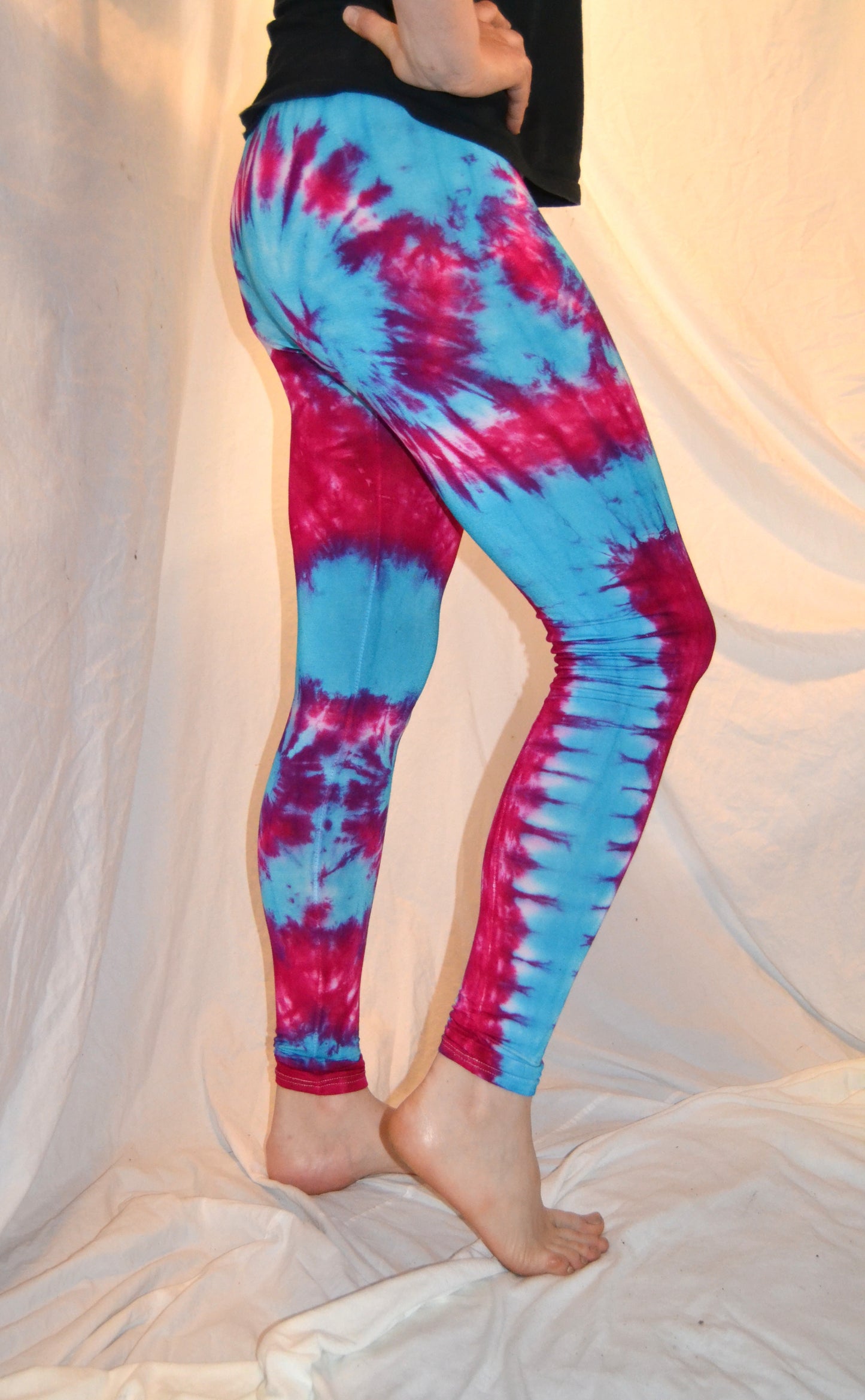 Tie Dye Psychedelic Handmade Leggings MULTI COLOUR custom design FREESIZE