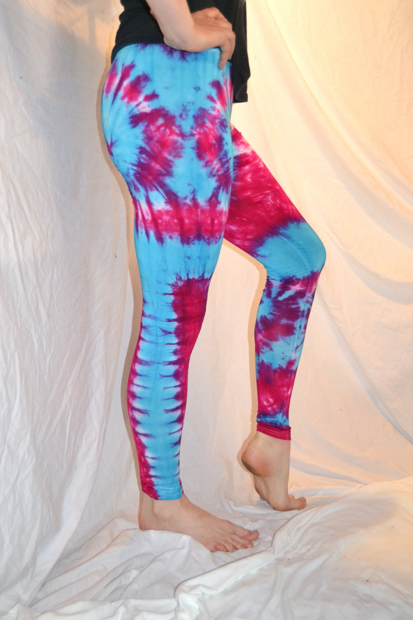 Tie Dye Psychedelic Handmade Leggings MULTI COLOUR custom design FREESIZE