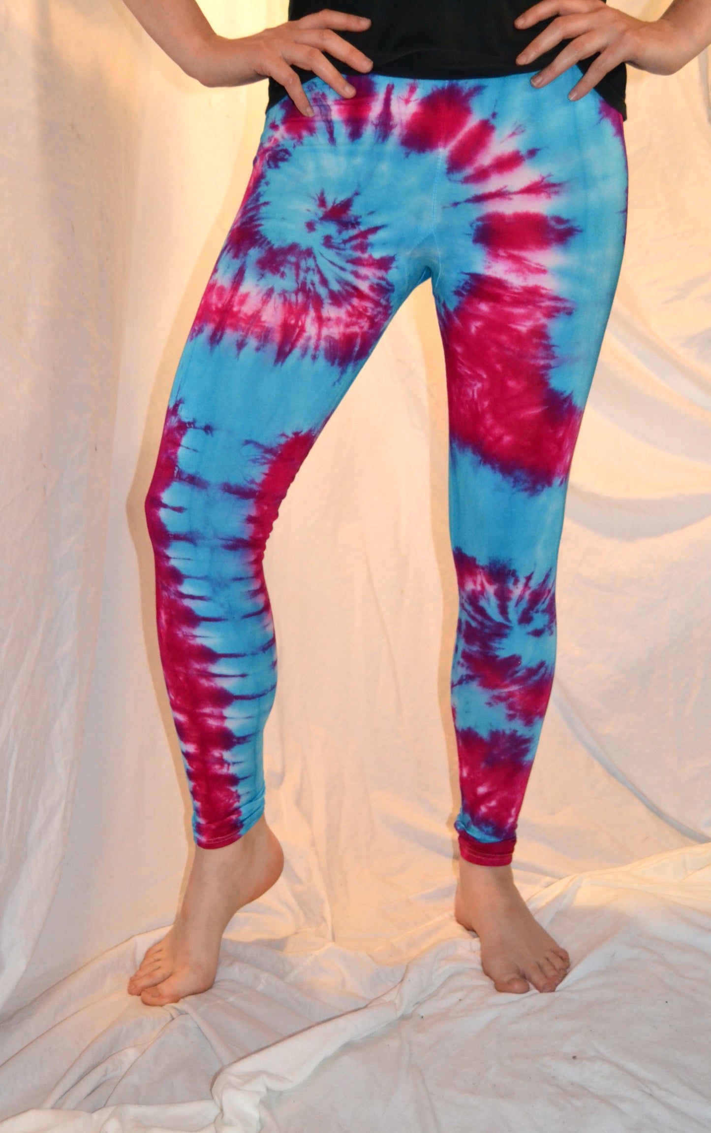 Tie Dye Psychedelic Handmade Leggings MULTI COLOUR custom design FREESIZE