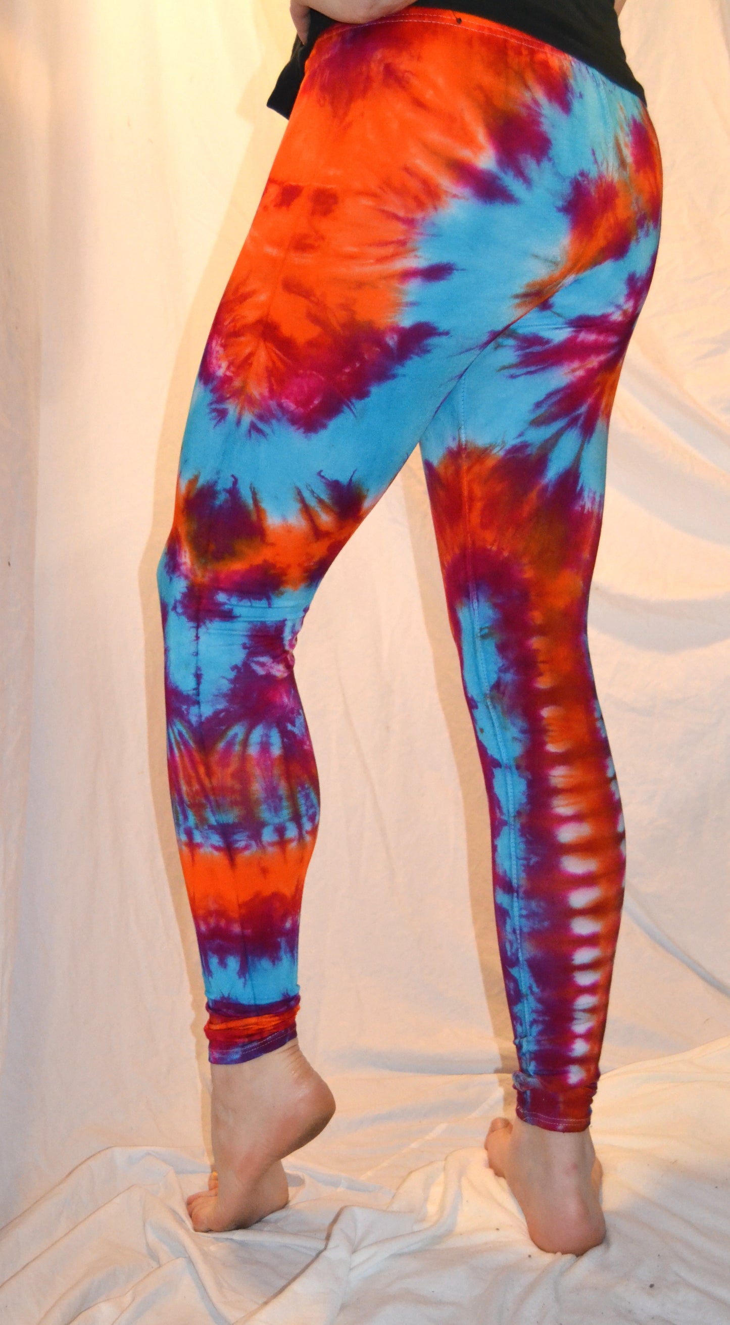 Tie Dye Psychedelic Handmade Leggings MULTI COLOUR custom design FREESIZE