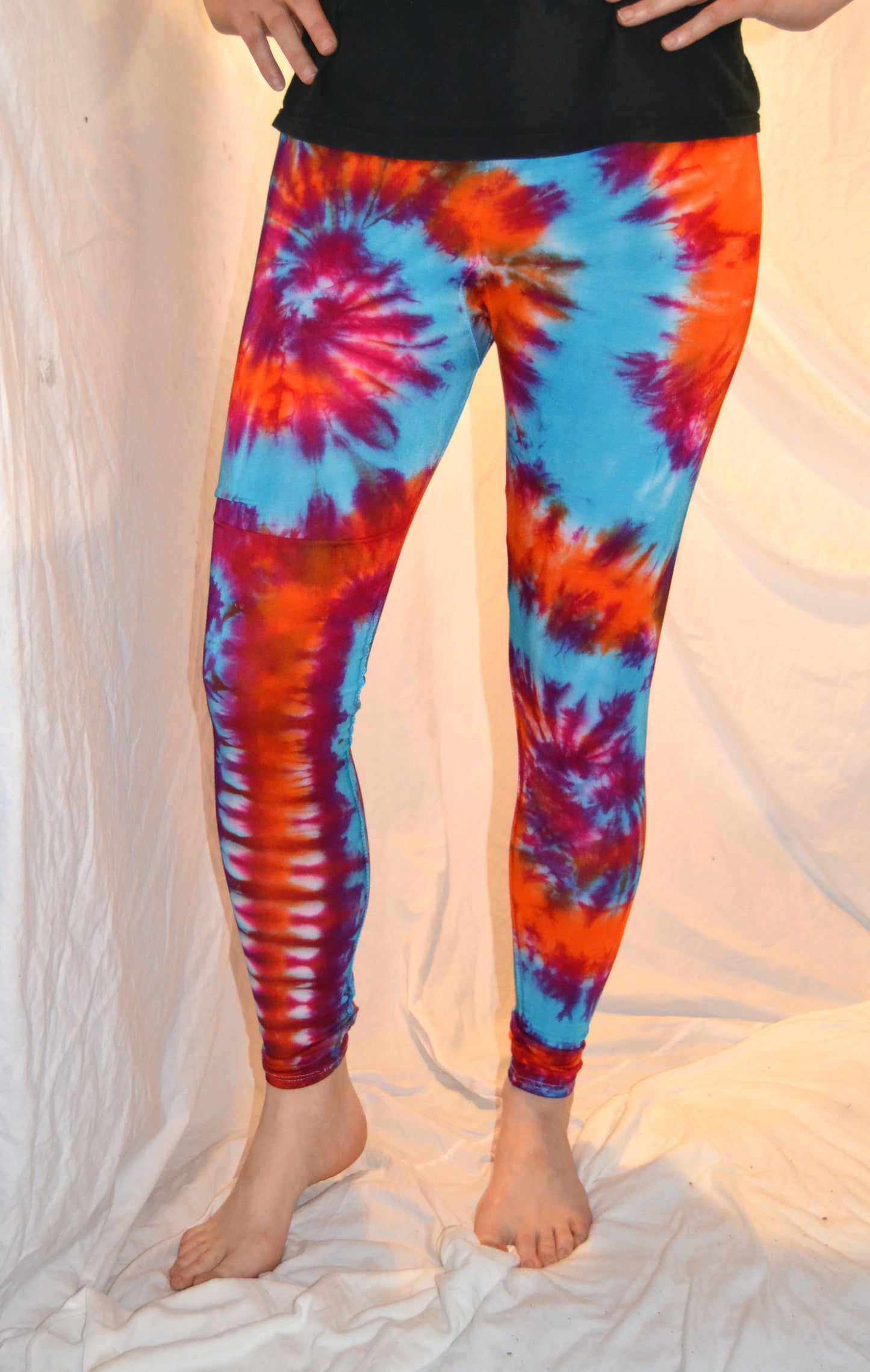 Tie Dye Psychedelic Handmade Leggings MULTI COLOUR custom design FREESIZE