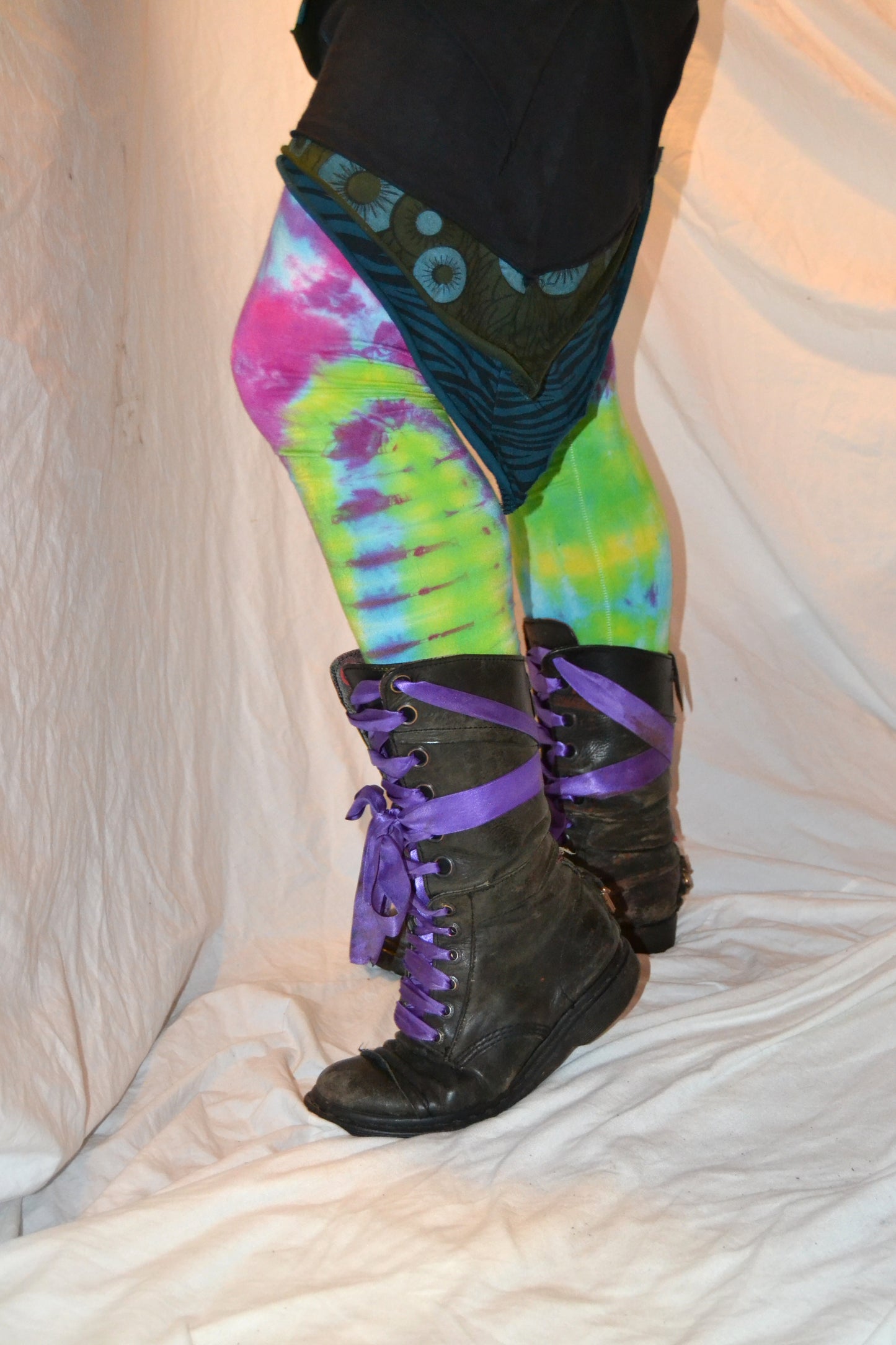 Tie Dye Psychedelic Handmade Leggings MULTI COLOUR custom design FREESIZE