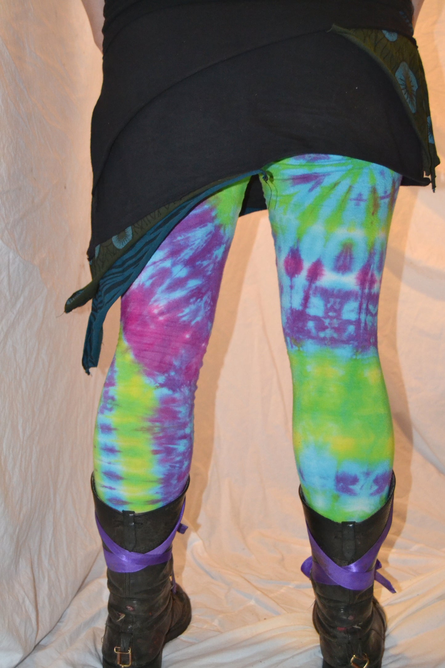 Tie Dye Psychedelic Handmade Leggings MULTI COLOUR custom design FREESIZE