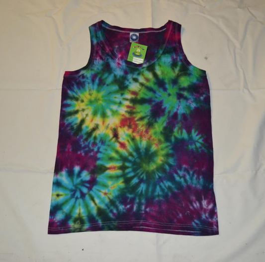 Rainbow Galaxy scrunch festival tie dye t shirt tank vest top men's summer size S-2XL