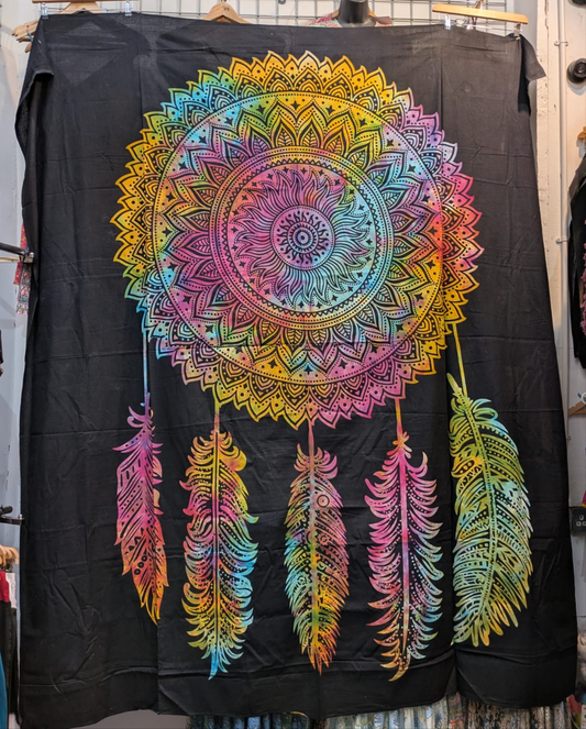 Dream Catcher Mandala Rainbow Large bedspread wall hanging tapestry