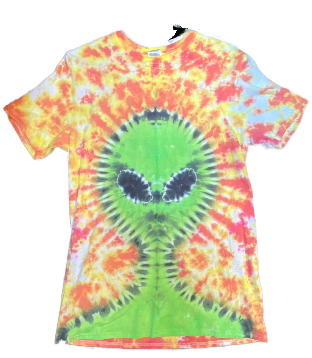 Alien Portrait Tie Dye Yellow Green T shirt UNISEX S-5XL