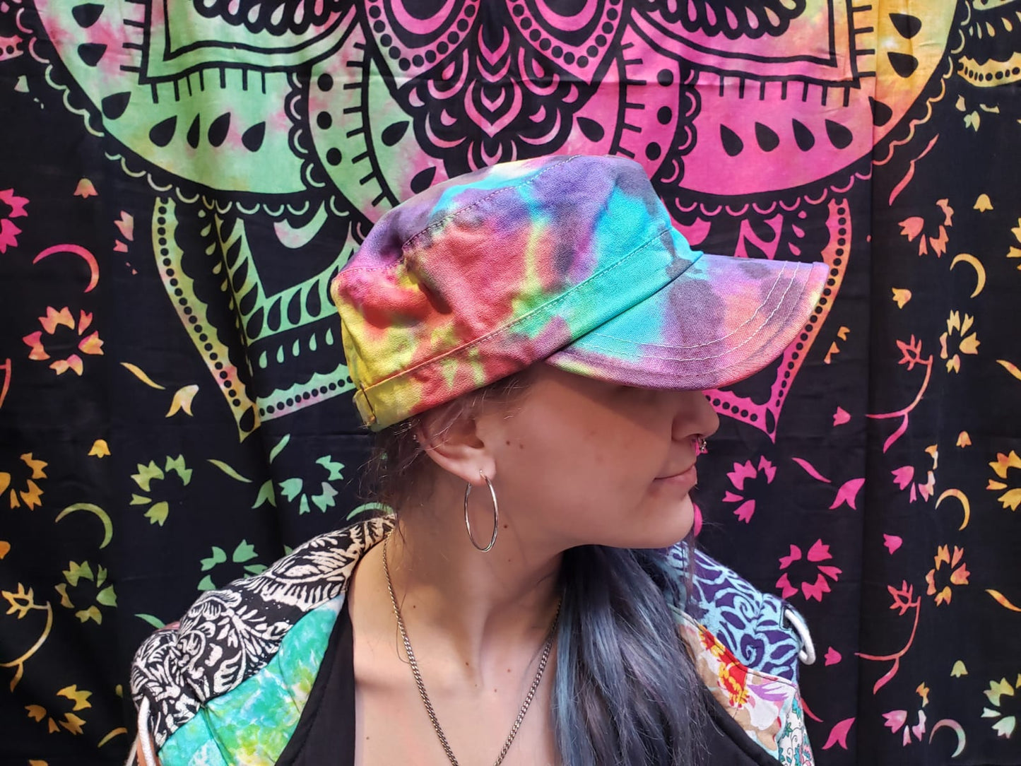 Handmade Tie Dye Army Cap