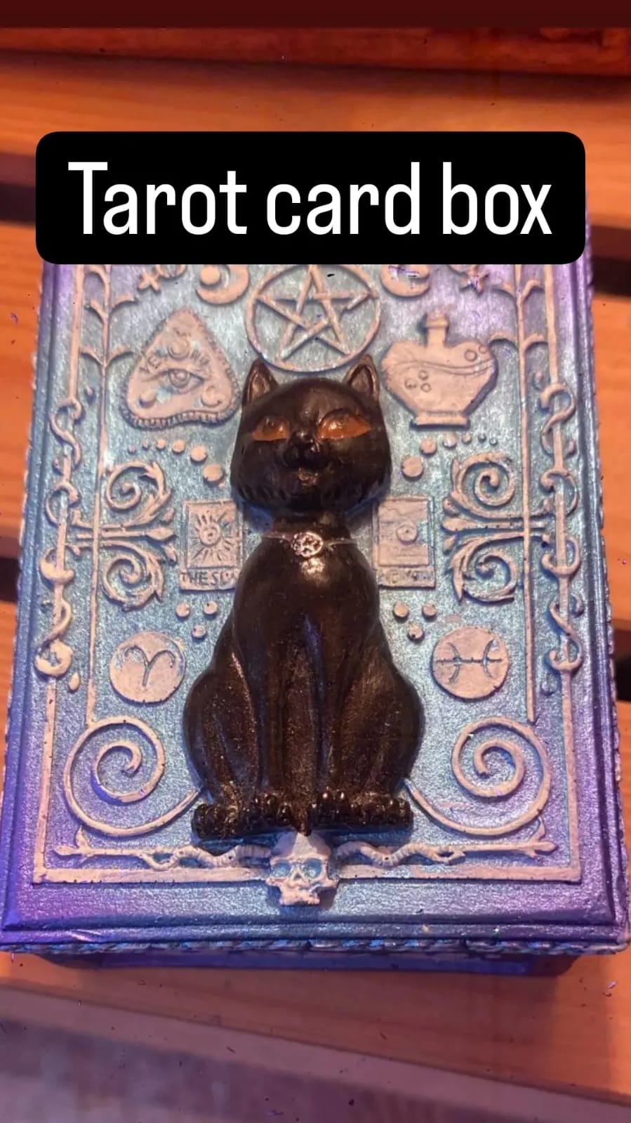 Tarot card box Cat BLUE