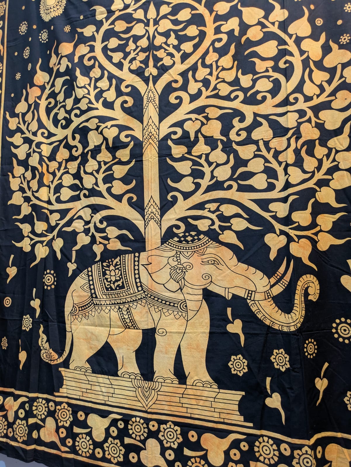 Elephant Tree Orange Large bedspread wall hanging tapestry