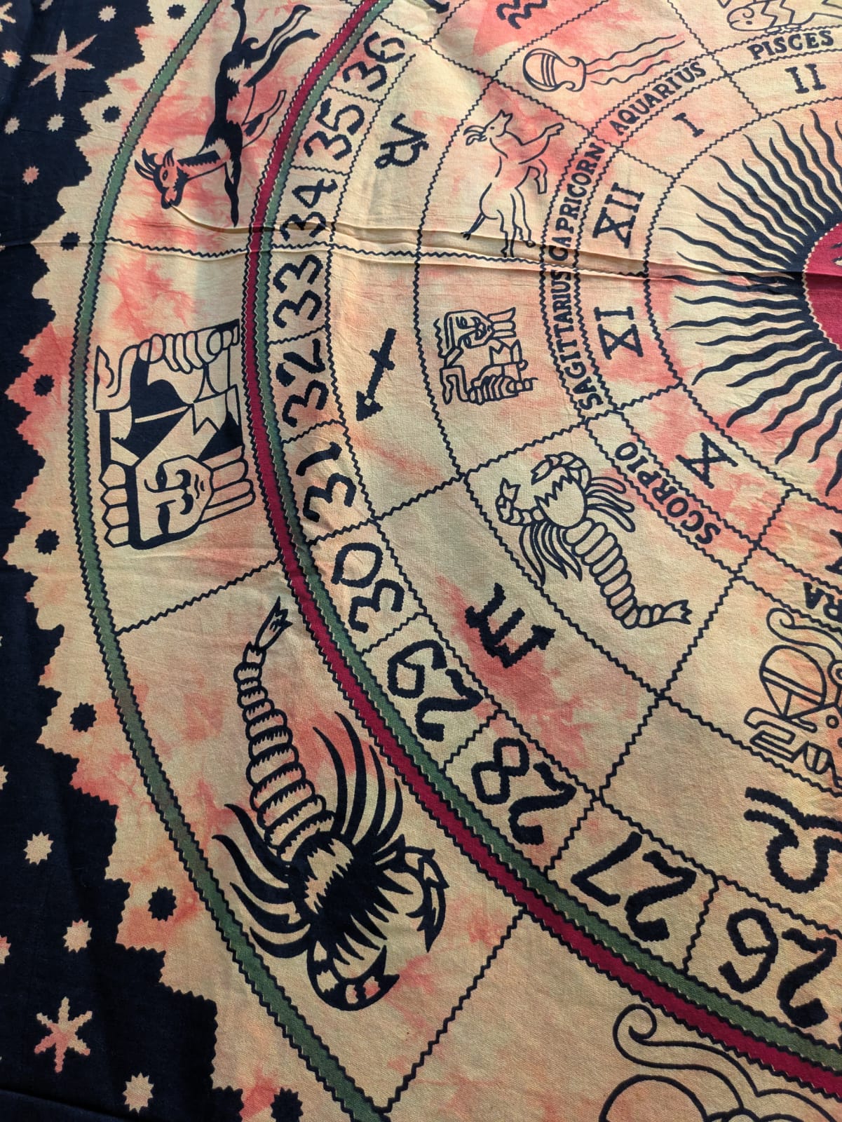 Zodiac orange Large bedspread wall hanging tapestry
