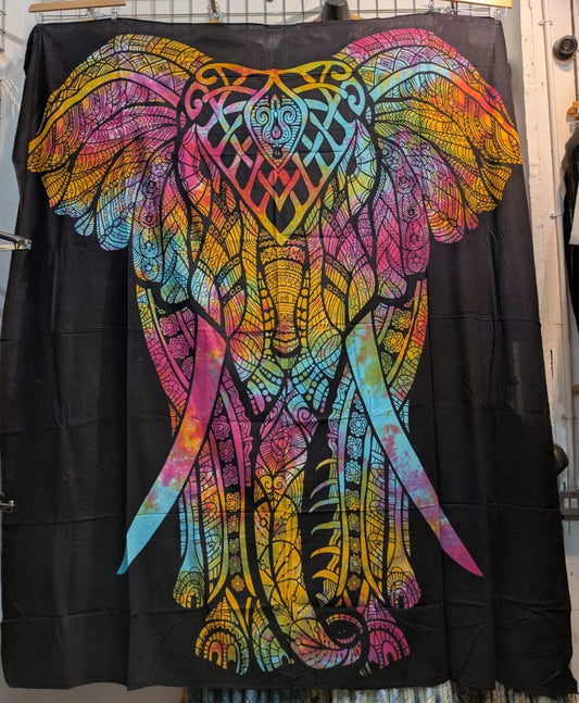Elephant Rainbow Large bedspread wall hanging tapestry