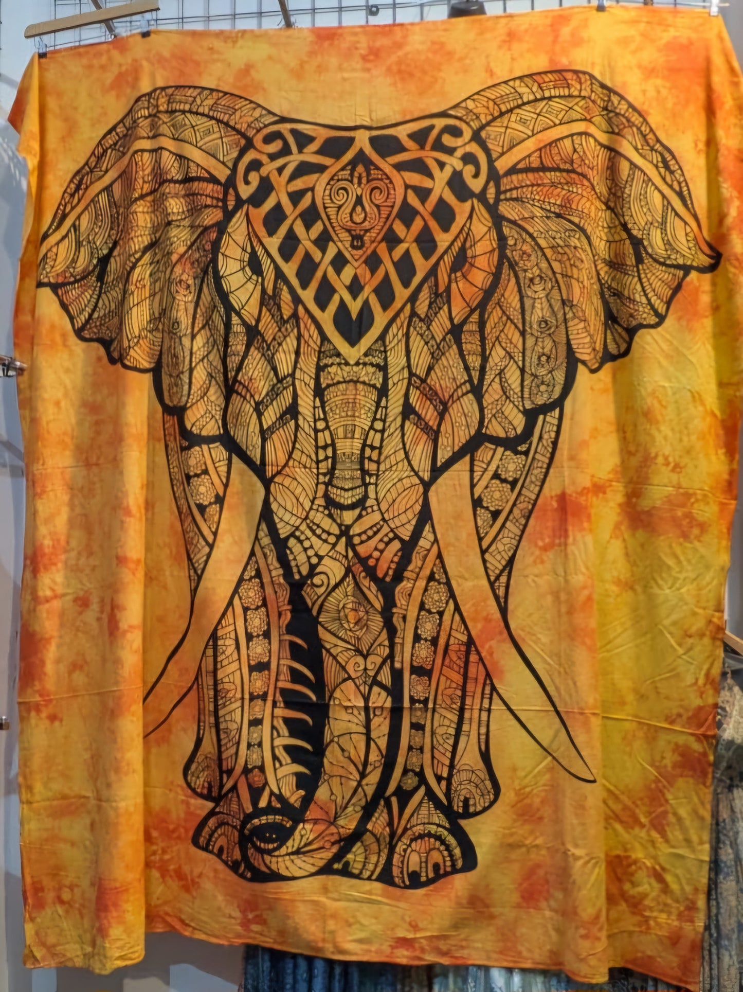 Elephant orange Large bedspread wall hanging tapestry