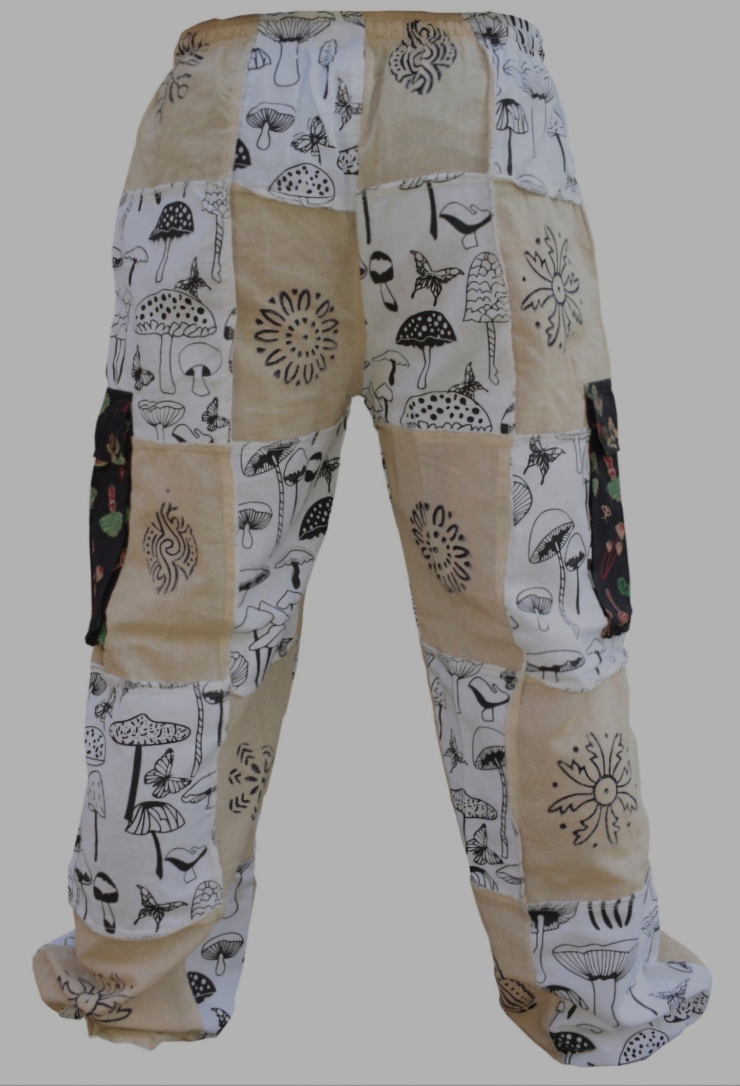 Mushroom White Patchwork festival trousers
