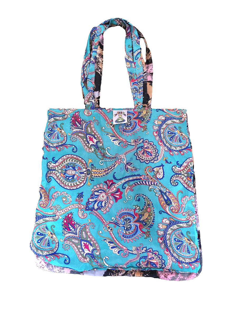 Recycled sari shopping tote bag