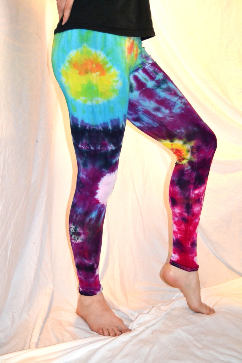 Tie Dye Psychedelic Handmade Leggings GALAXY custom design FREESIZE