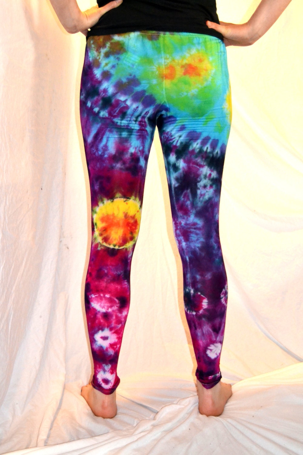 Tie Dye Psychedelic Handmade Leggings GALAXY custom design FREESIZE