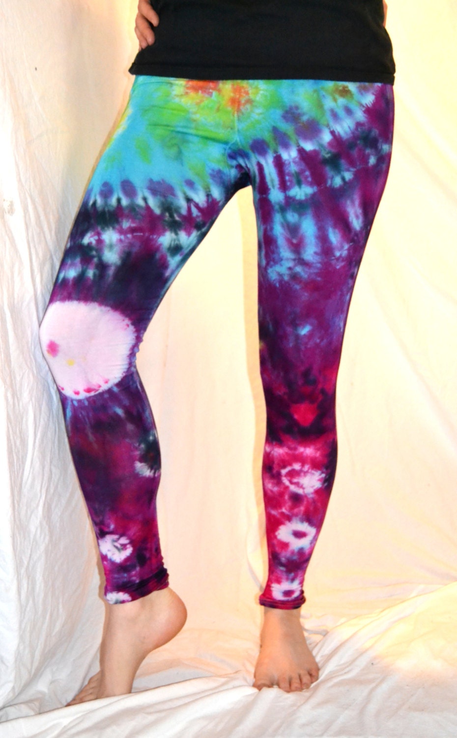 Tie Dye Psychedelic Handmade Leggings GALAXY custom design FREESIZE