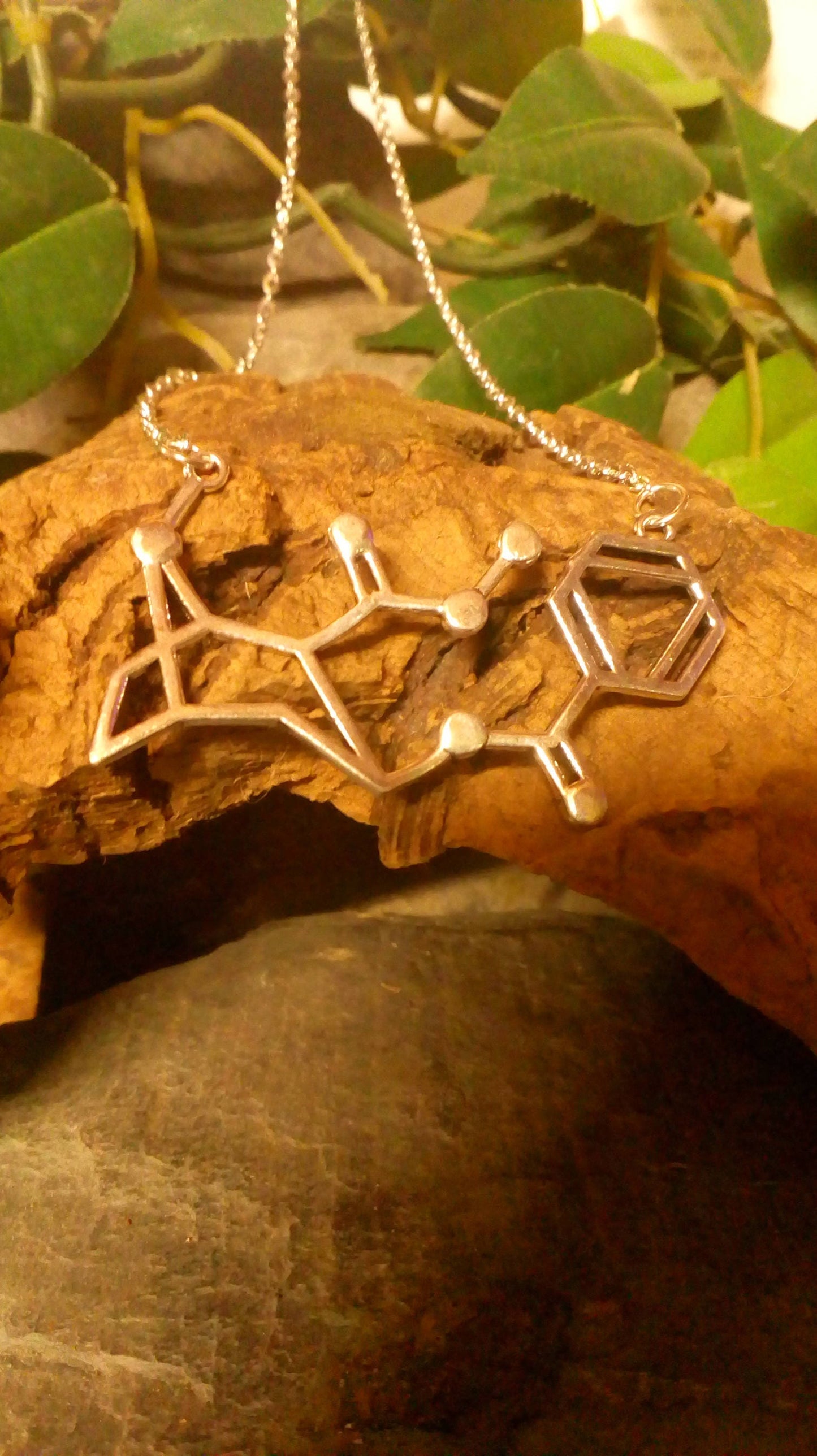 Cocaine Molecule DNA genetic structure pendant necklace