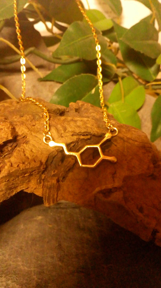 Dopamine Molecule DNA genetic structure pendant necklace