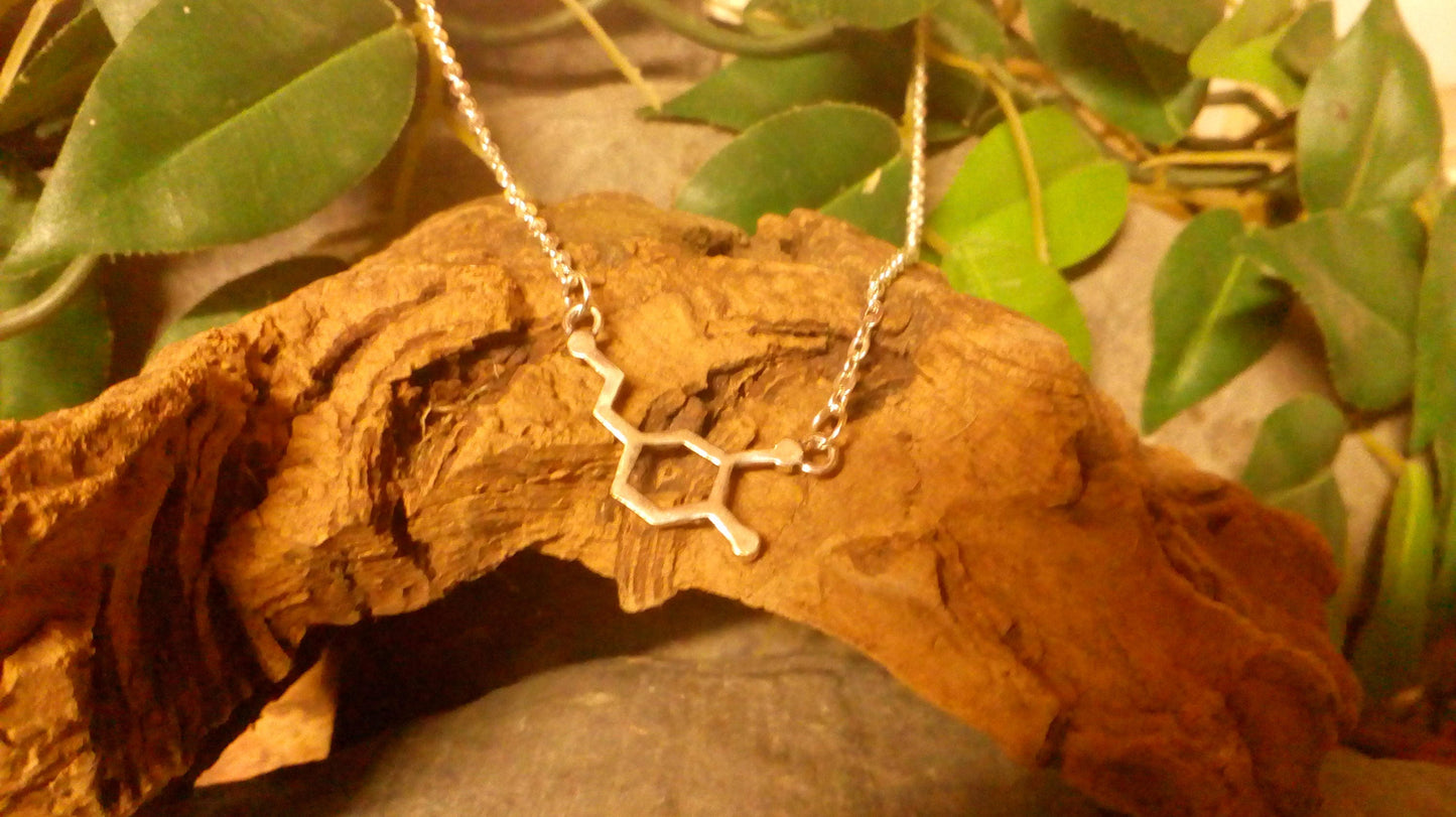 Dopamine Molecule DNA genetic structure pendant necklace