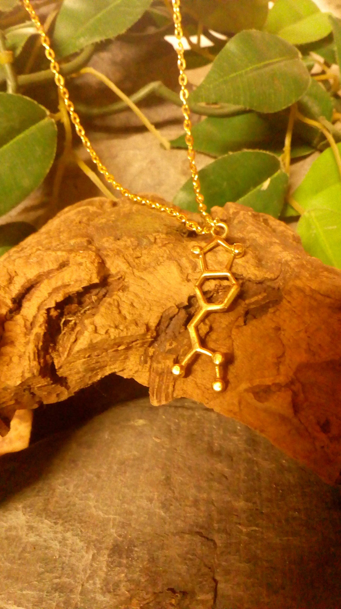 MDMA Molecule DNA genetic structure pendant necklace