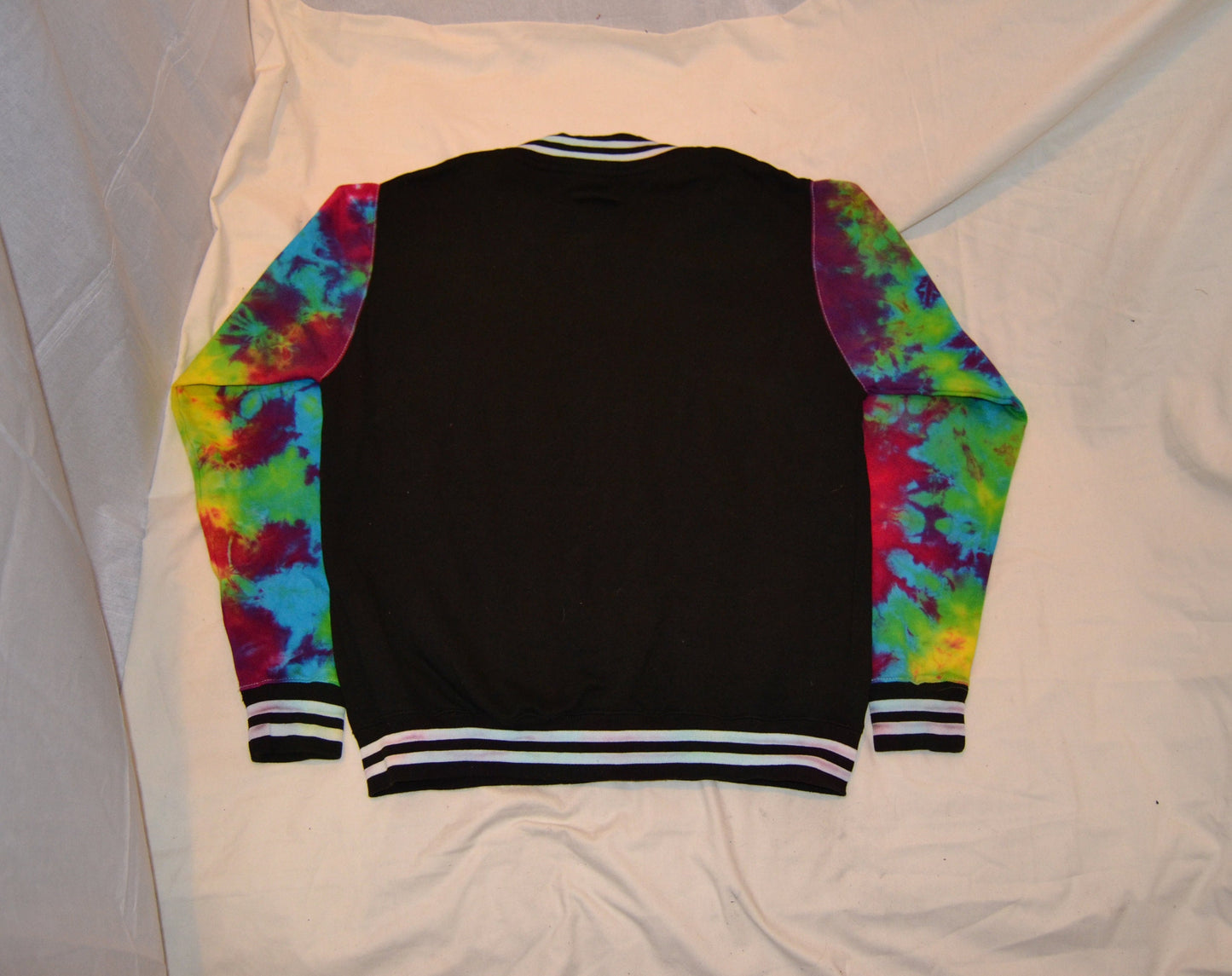 Tie Dye trippy rainbow college style jock varsity jacket Handmade