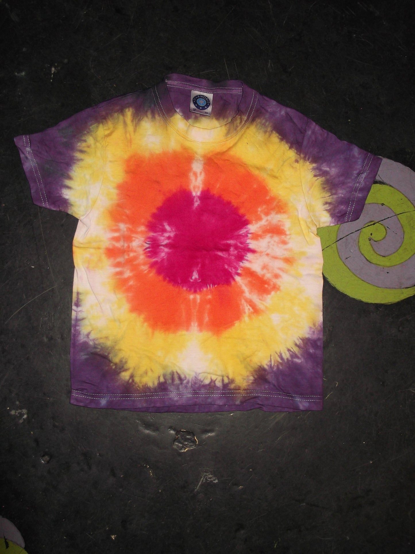 Festival Kid's rainbow blue Tie Dye T shirt Hippy Children's Age 1-13