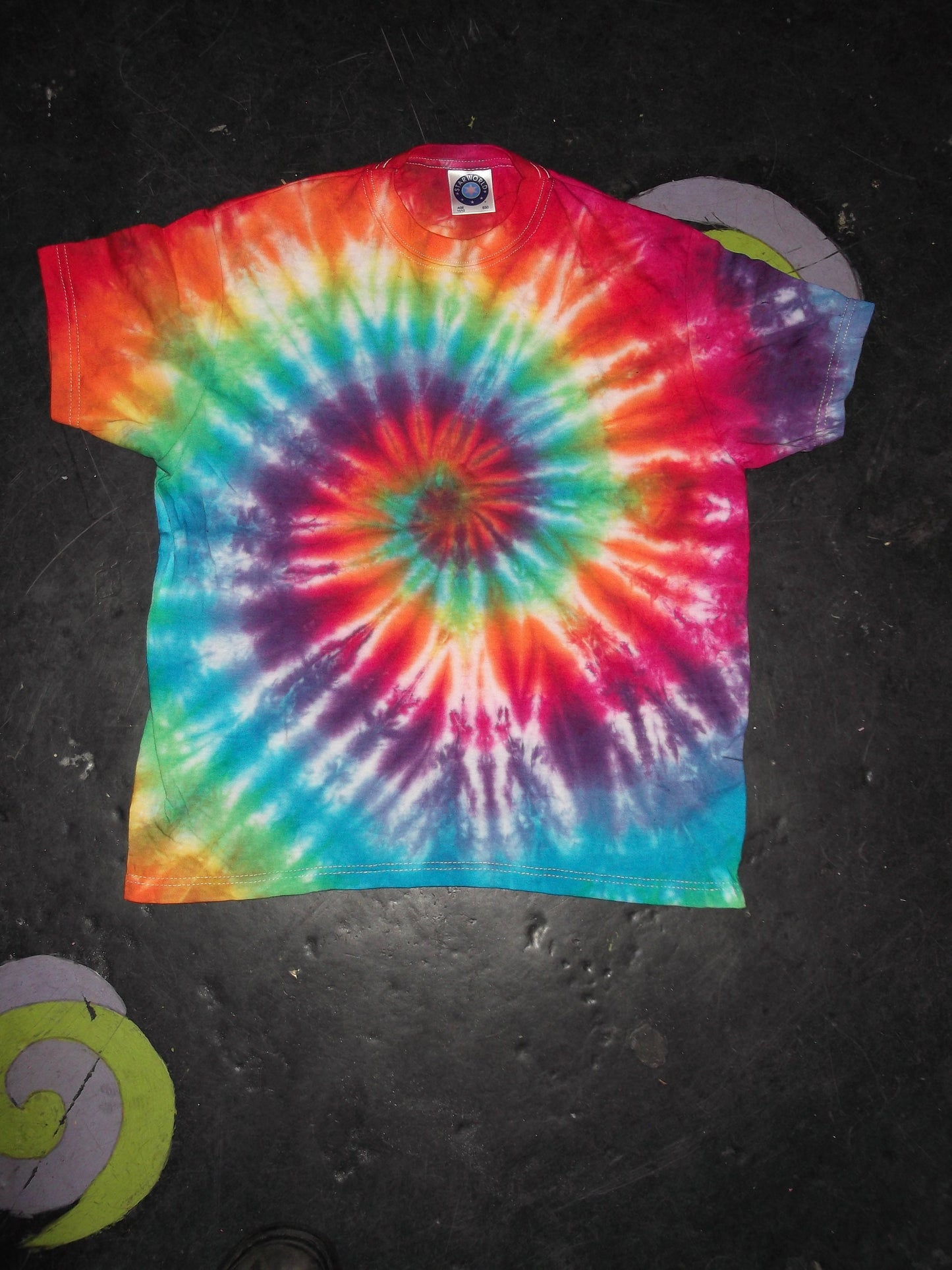 Festival Kid's rainbow spiral Tie Dye T shirt Hippy Children's Age 1-13