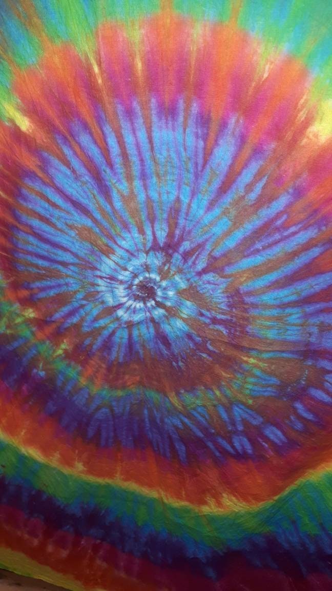 Tie dye Rainbow Spiral wall hanging double size 240cmx210cm tapestry