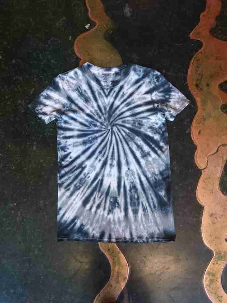 Tie Dye grey black spiral festival hippy handmade T shirt UNISEX S-5XL