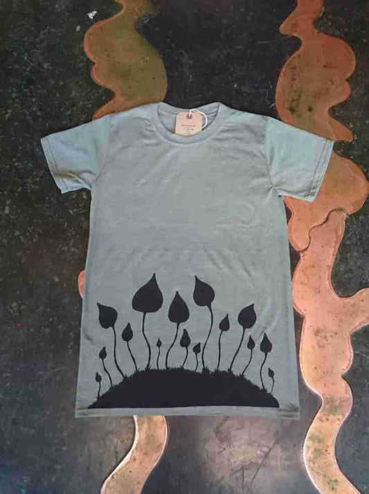 Magic Mushroom Liberty Caps hand printed cottage core T shirt UNISEX