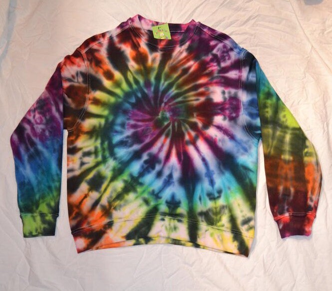 Tie Dye dark rainbow spiral sweatshirt hoodie UNISEX XS-5XL