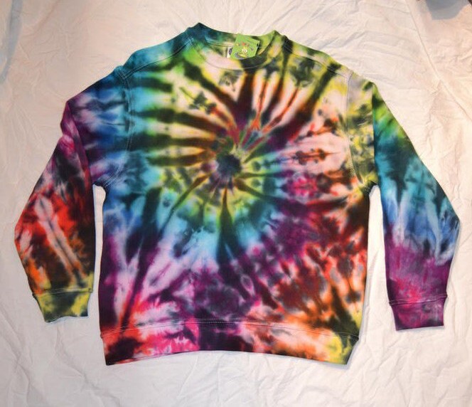 Tie Dye dark rainbow spiral sweatshirt hoodie UNISEX XS-5XL