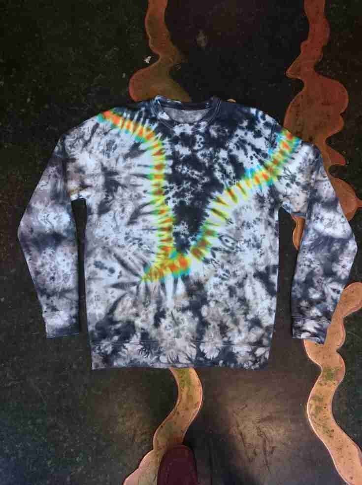 Tie Dye grey black scrunch tornado sweatshirt hoodie UNISEX XS-5XL