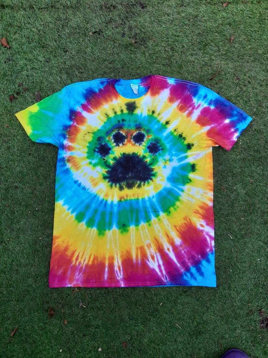 Tie Dye PAW print animal T shirt UNISEX S-5XL