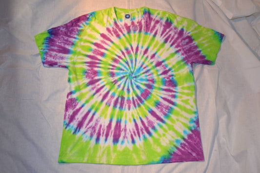 Tie Dye purple green spiral T shirt UNISEX S-5XL