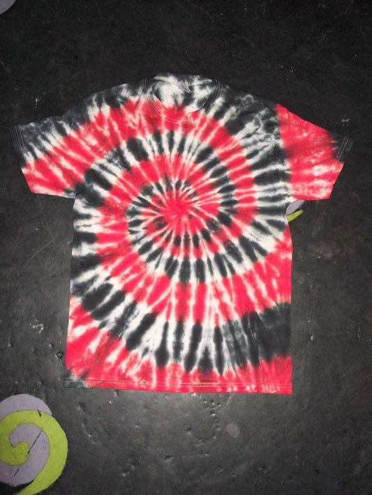 Tie Dye red black spiral T shirt UNISEX S-5XL