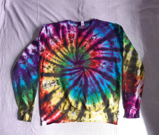 Tie Dye dark rainbow spiral sweatshirt hoodie UNISEX XS-5XL