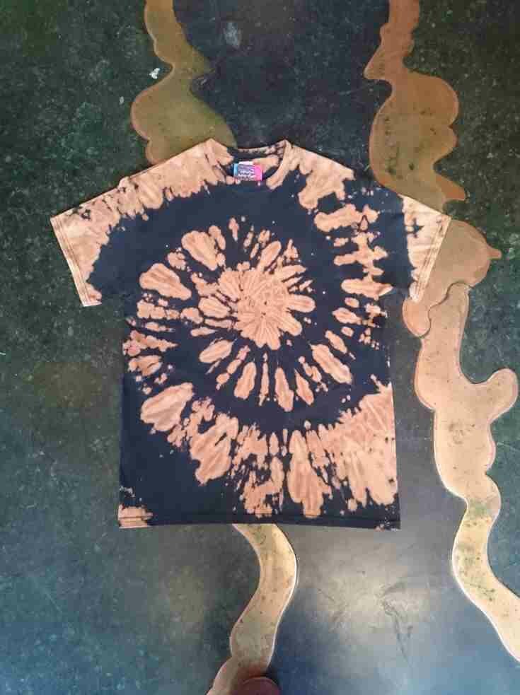 Tie Dye acid wash black brown spiral T shirt UNISEX S-5XL