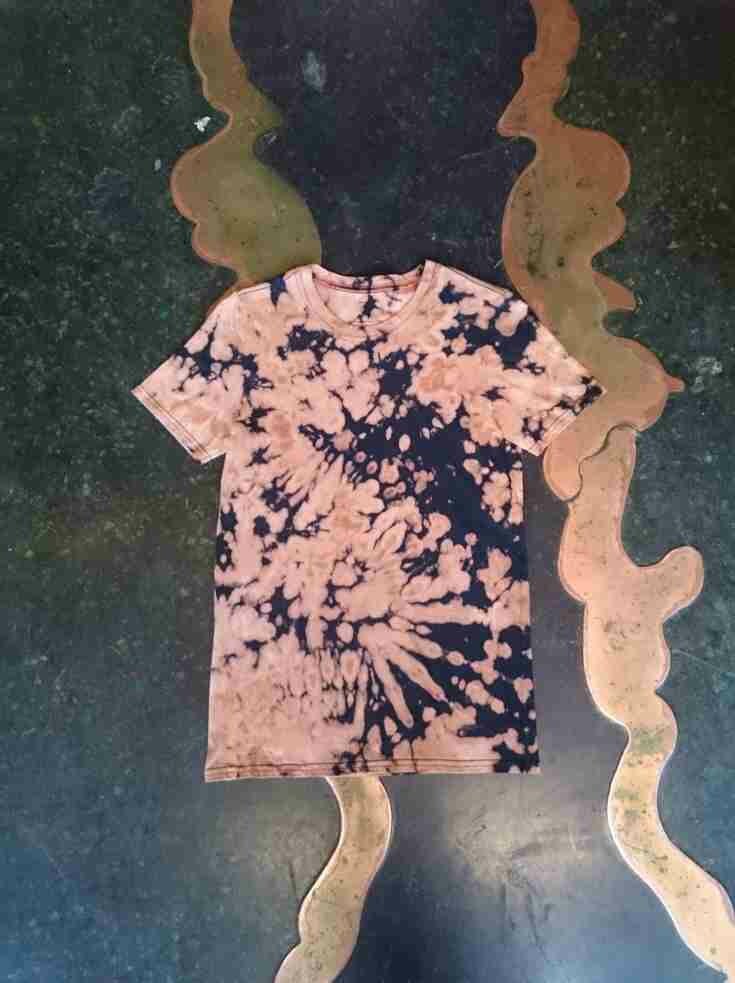 Tie Dye acid wash black brown spiral scrunch T shirt UNISEX S-5XL