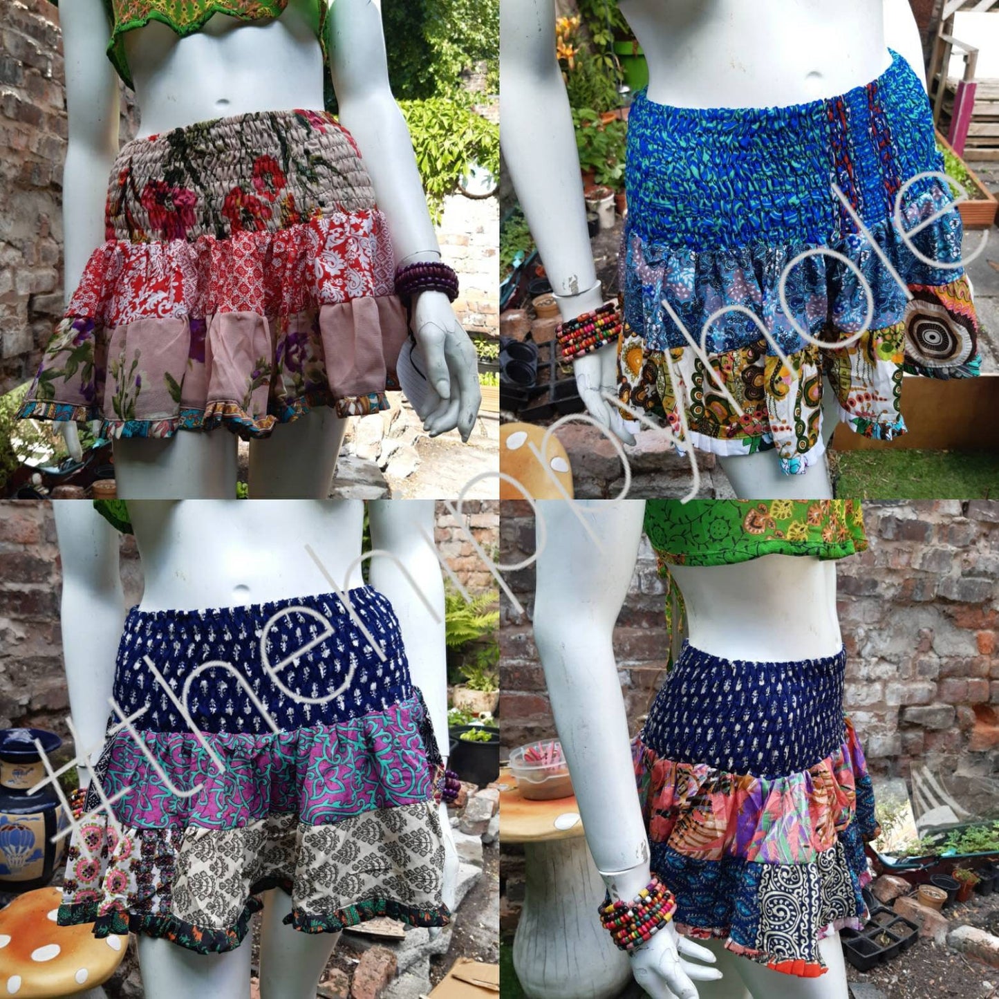 patchwork mini rara skirt hippy festival MULTI BUY DISCOUNT wholesale handmade in India